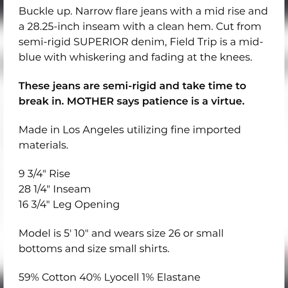 MOTHER Superior Outsider Flood in Field Trip sz 30 - Picture 6 of 14